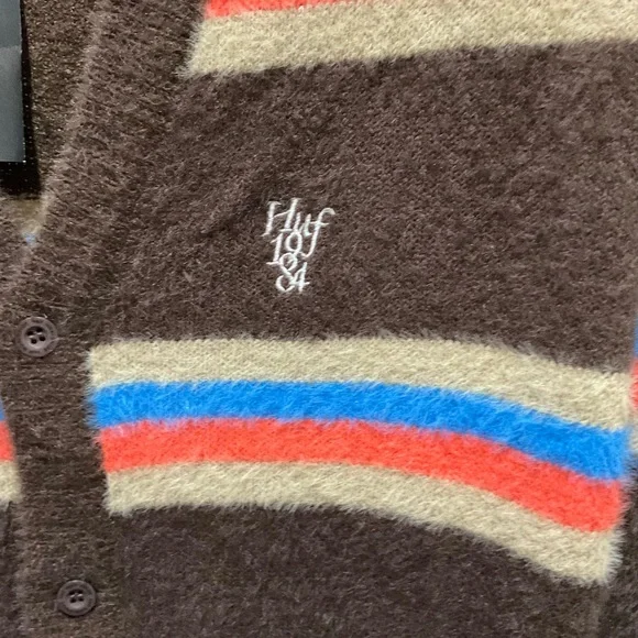HUF Brown Striped Cardigan - Picture 3 of 7
